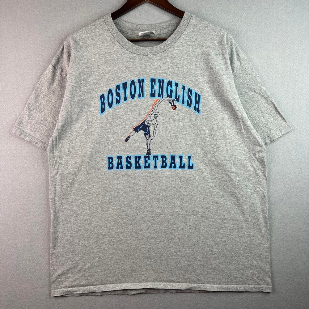 90s Nike Boston English Basketball Grey T-Shirt XL